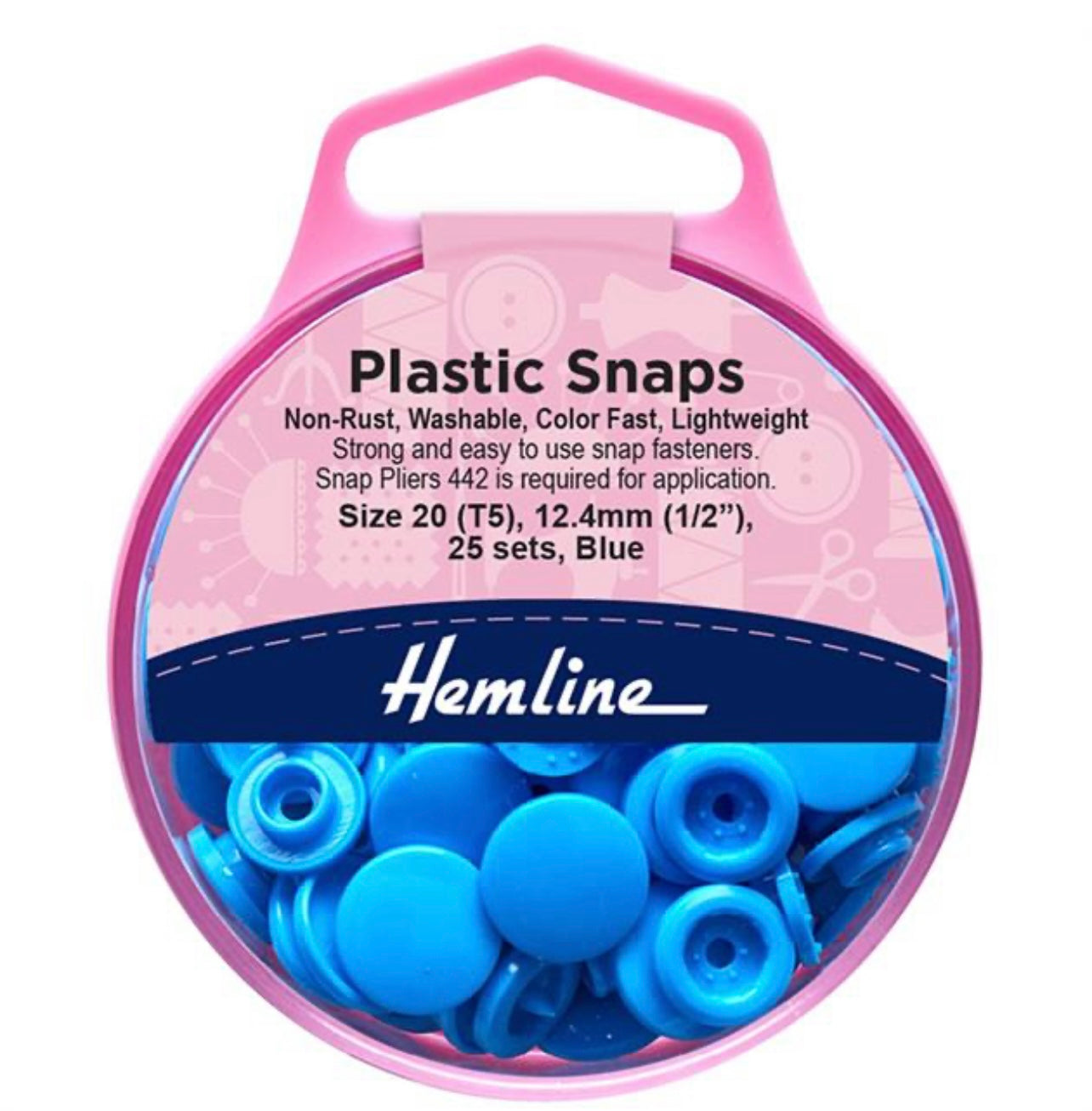 Plastic Snaps Blue