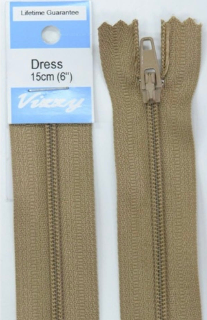 Vizzy Dress Zip Camel