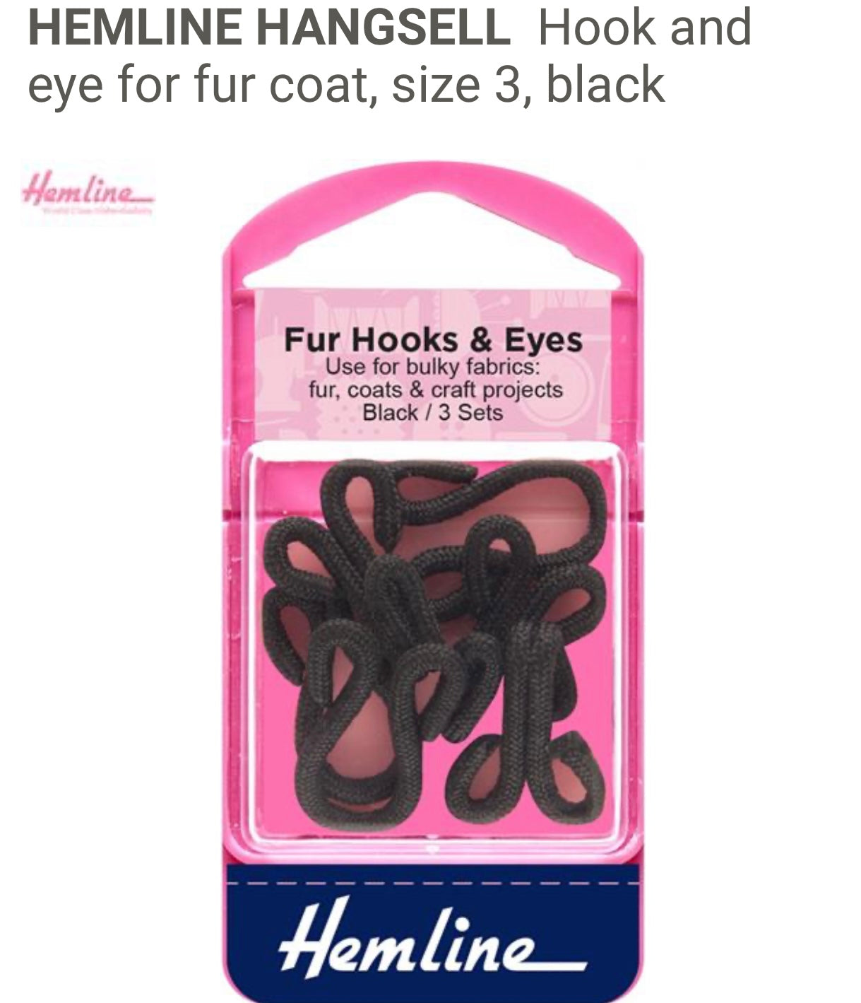 Fur Hooks & Eyes Black