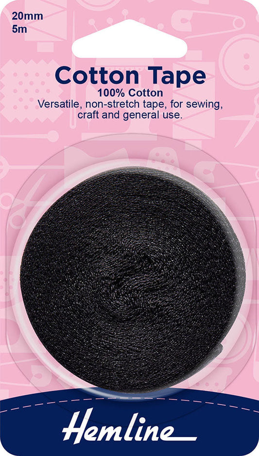 Black Cotton Tape 20mm