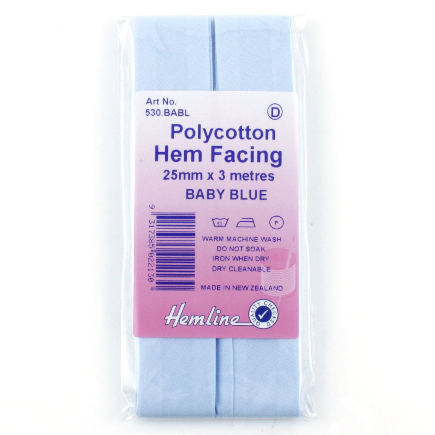 Hemline Polycotton Hem Facing Baby Blue