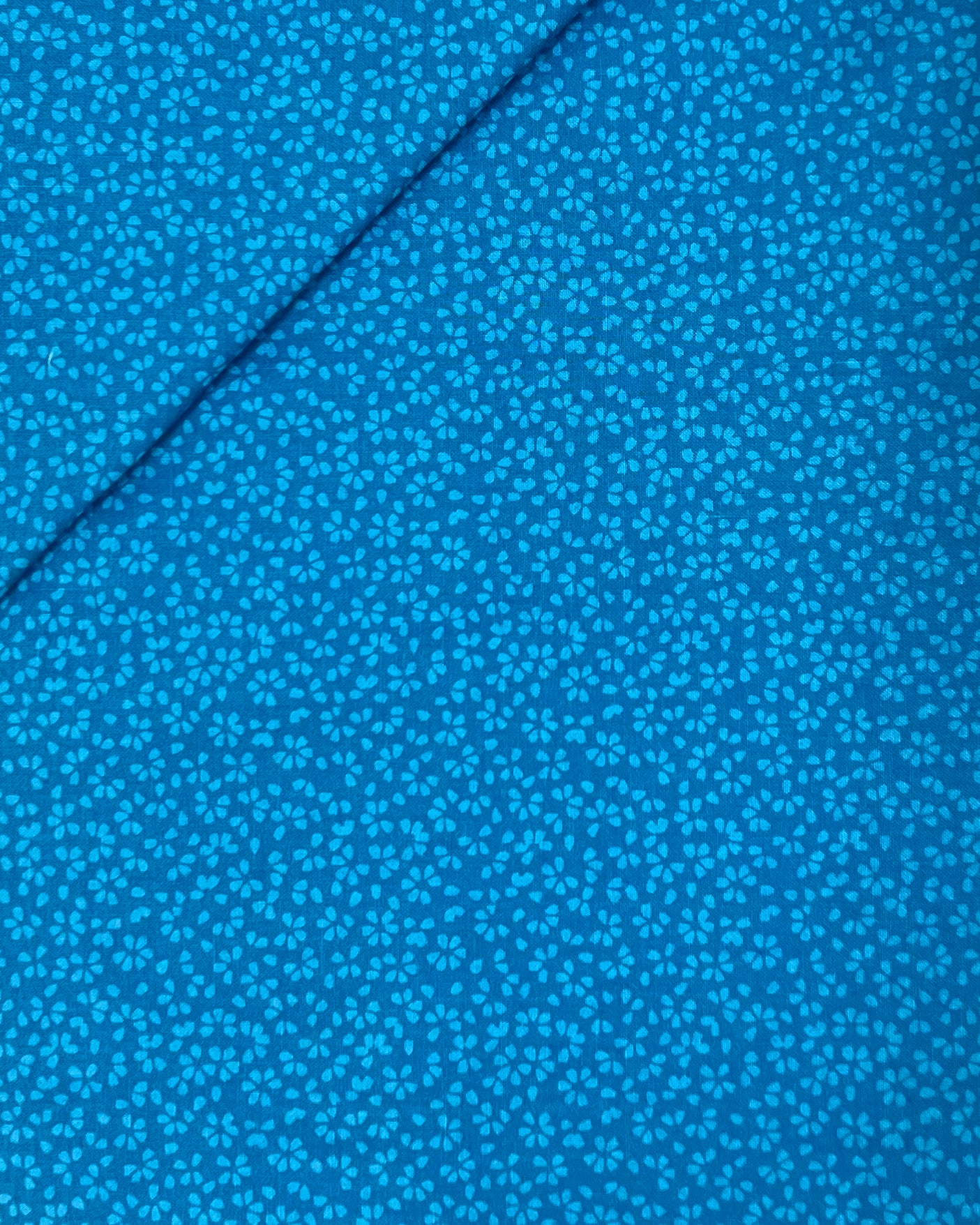 100% Cotton Fabric Sea Blue Spots