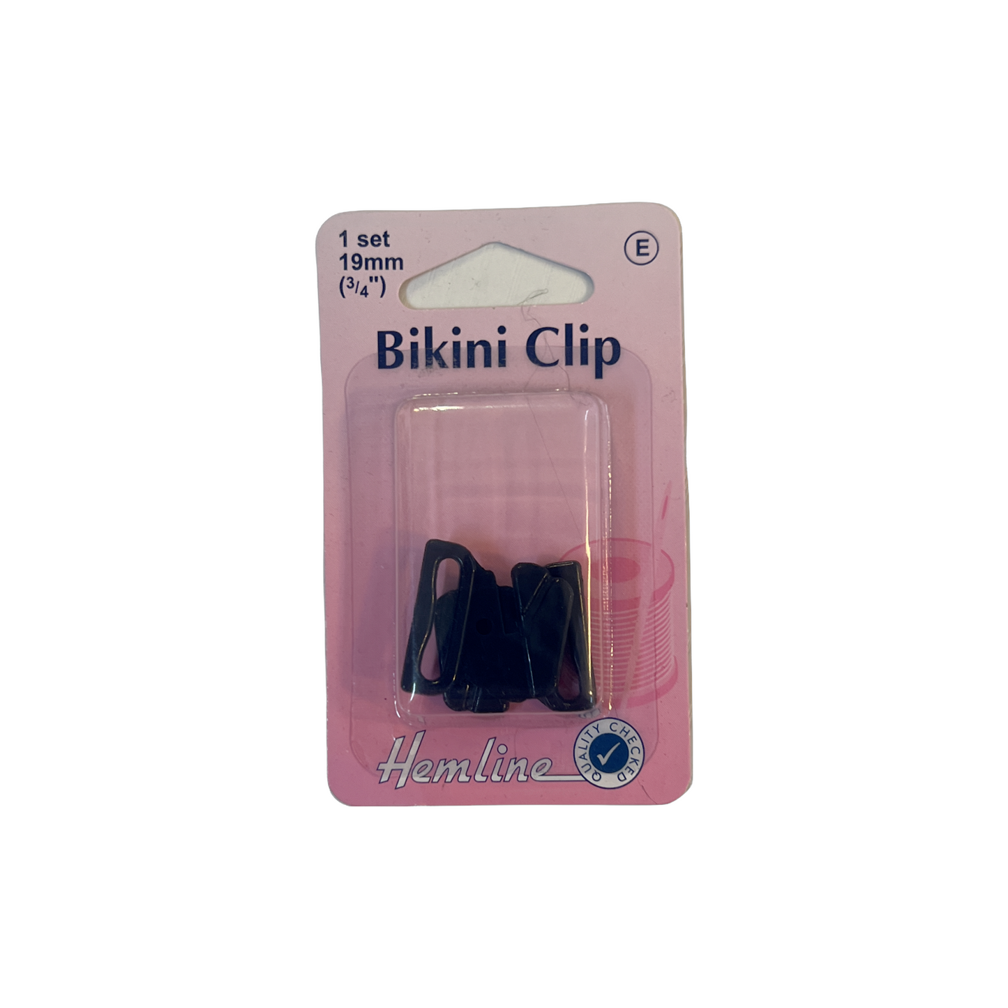 Hemline Bikini Clip 19mm Black