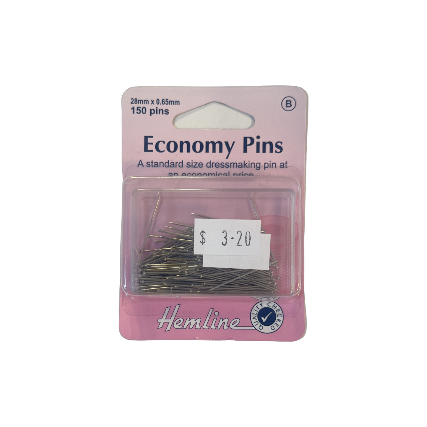Hemline 150 x 28mm Nickel Economy Dressmaking Pins