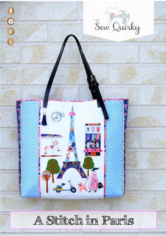 Sew Quirky A Stitch in Paris Tote Bag Pattern
