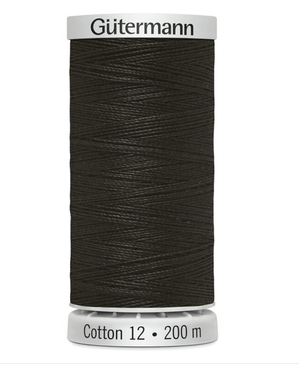 Gütermann 1131 Black/Brown Cotton 12