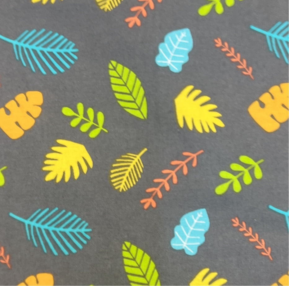 100% Cotton Fabric Leaves