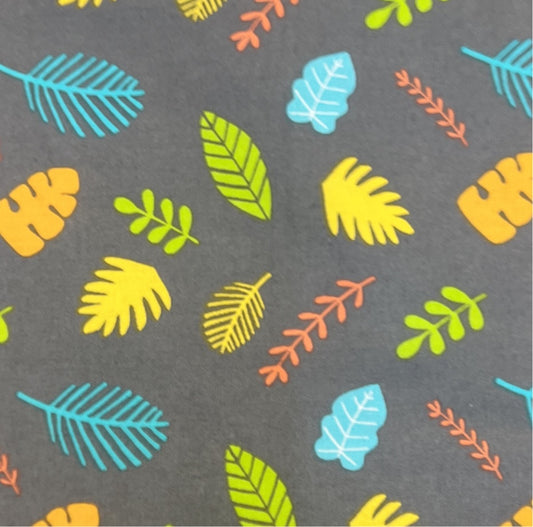 100% Cotton Fabric Leaves