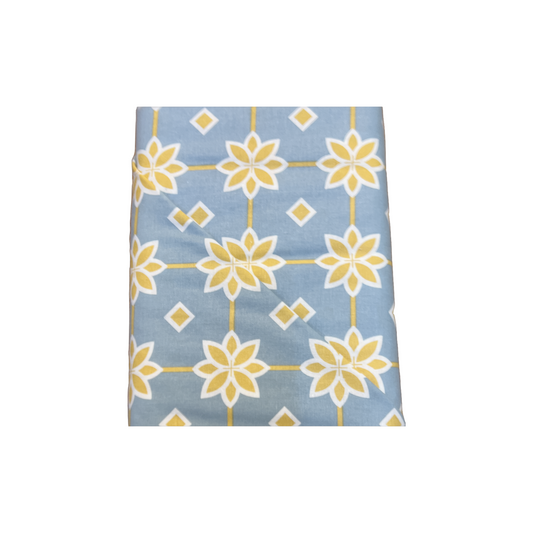 Printed Quilting Fabric - Duck Egg Gold Tile