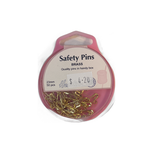 Hemline Safety Pins 23mm: Brass x 50