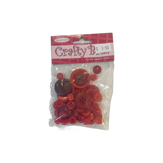 Crafty Bitz Assorted Craft Buttons Red 25 g