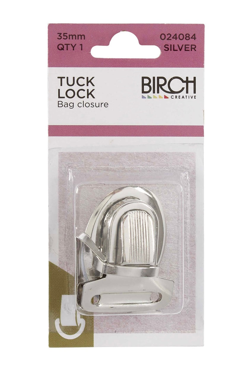 Birch Tuck Lock 35mm QTY 1 Silver (Bag Closure)