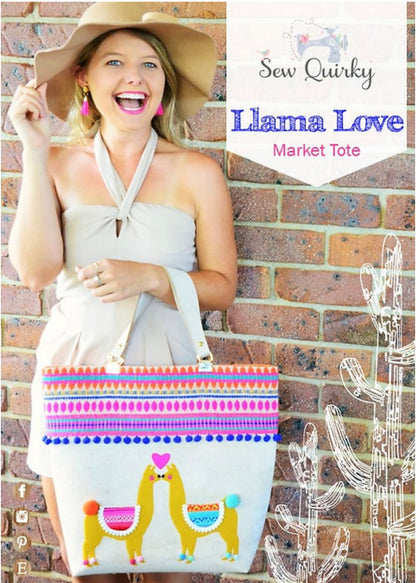 Sew Quirky Llama Love Market Tote Sewing Pattern