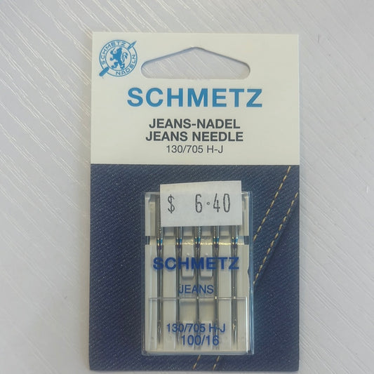 Schmetz Sewing Machine Needles Jeans 130/705 H-J, 100/16, 5 Pieces. Delivery