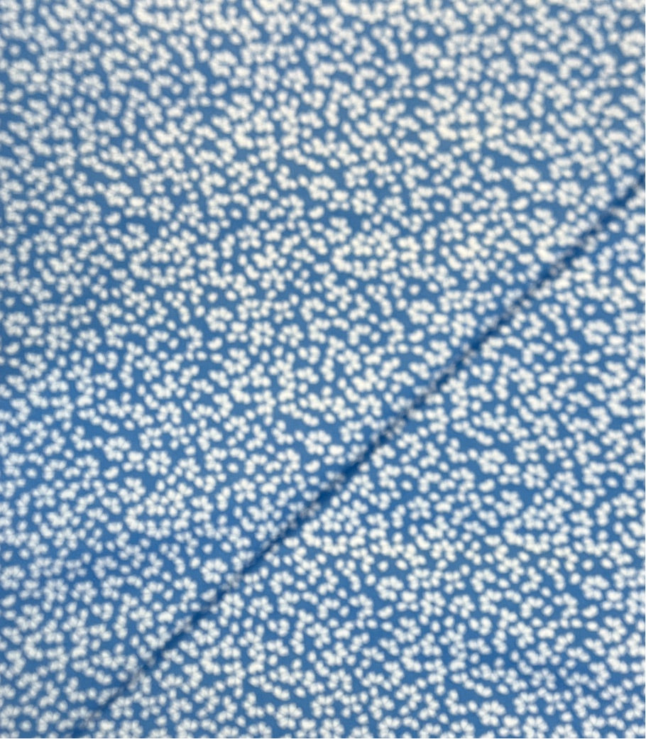100% Cotton Fabric Blue with White Spots