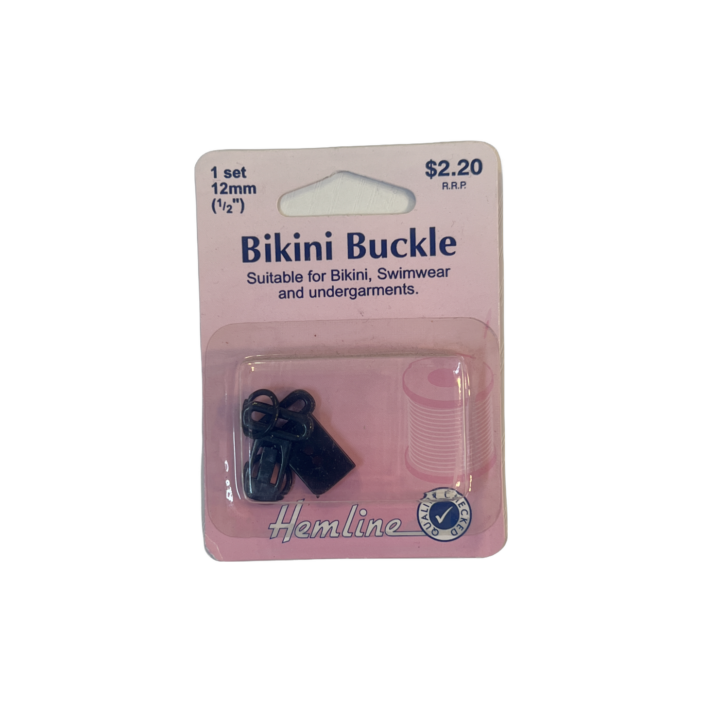 Hemline - Bikini Buckle Set: Black - 12mm