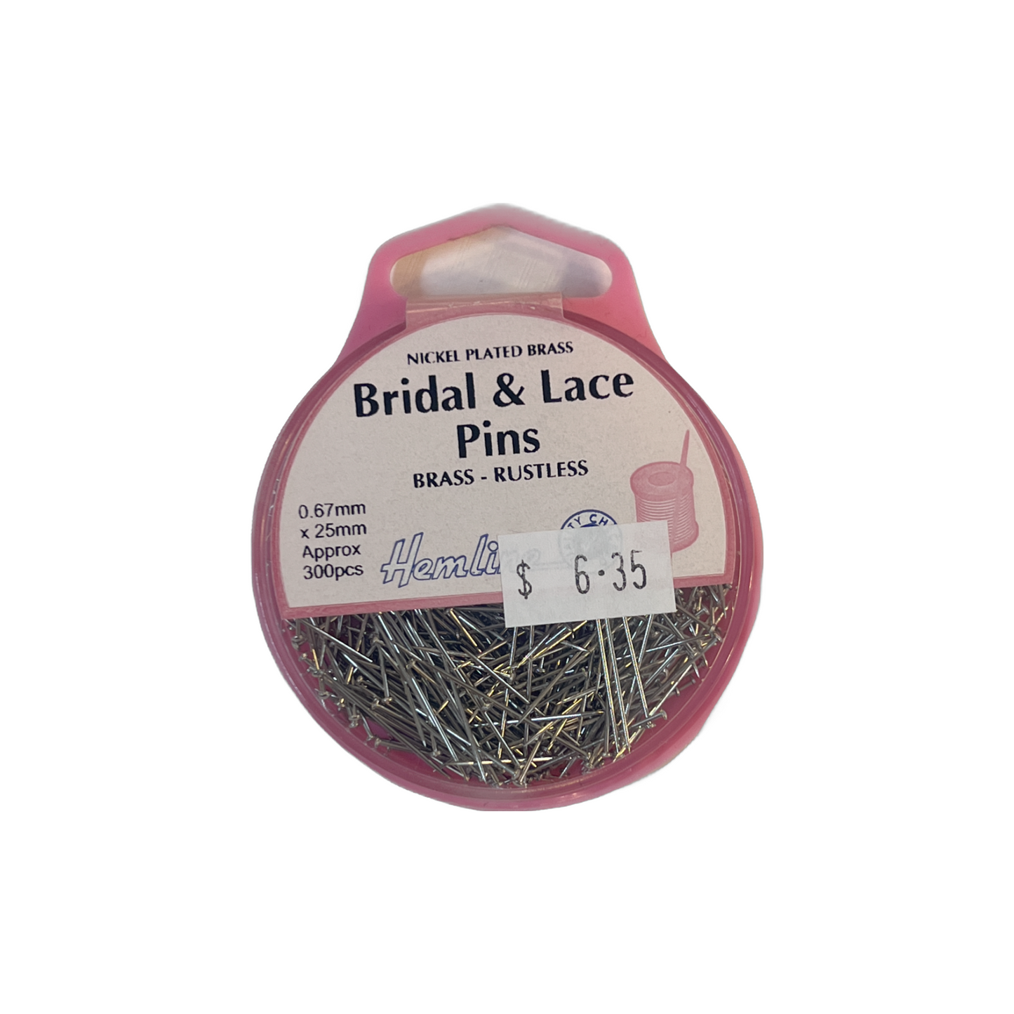 Hemline 300 x 25mm Nickel Bridal and Lace Pins Sewing Dressmaking