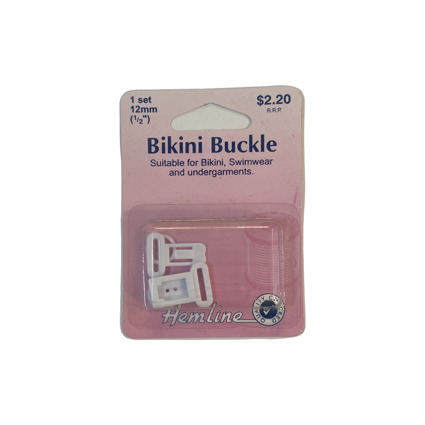 Hemline - Bikini Buckle Set: White - 12mm